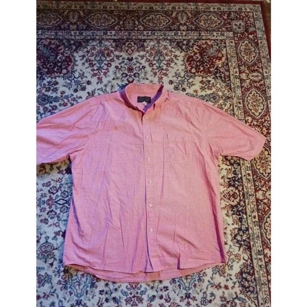 Victory Sportswear Mens Pink Short Sleeve Button Down Shirt XL